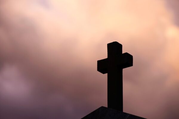 cross, stone, against, sky, nature, in the evening, clouds, threateningly